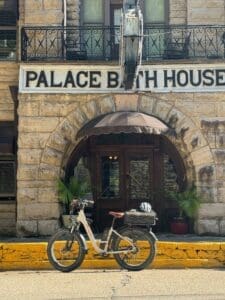 E-bike parked outside Palace Bath House.