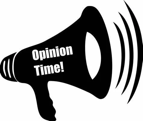 A black and white picture of an opinion time sign