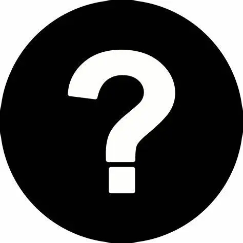 Here's an alt tag for the image: `White question mark on black circle`