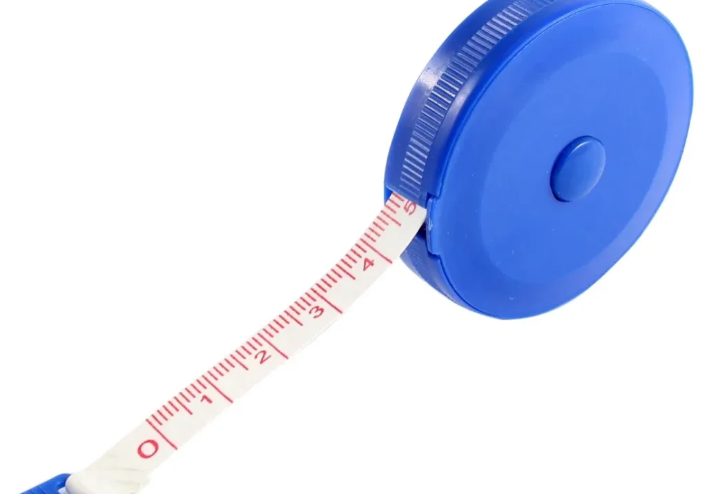 Blue retractable tape measure.